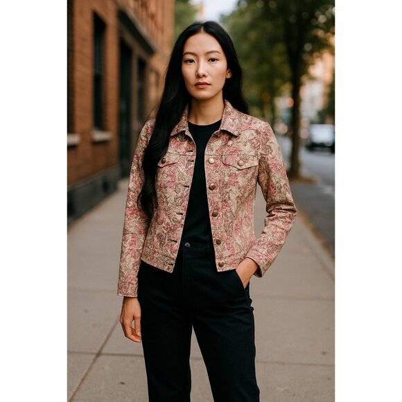 Analogy Women's Pink & Brown Jacket - Picture 1 of 7